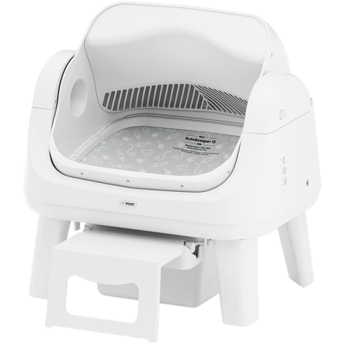 Hassle‑Free Auto Scooping | AutoScooper 12 Lite Open‑Top Cat Litter Box, 7 Safety Sensors Anti‑Pinch for Senior Cats
