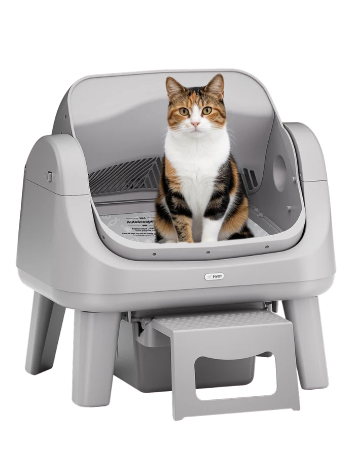 Hassle‑Free Auto Scooping | AutoScooper 12 Lite Open‑Top Cat Litter Box, 7 Safety Sensors Anti‑Pinch for Senior Cats
