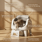 Hassle‑Free Auto Scooping | AutoScooper 12 Lite Open‑Top Cat Litter Box, 7 Safety Sensors Anti‑Pinch for Senior Cats