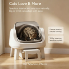 Hassle‑Free Auto Scooping | AutoScooper 12 Lite Open‑Top Cat Litter Box, 7 Safety Sensors Anti‑Pinch for Senior Cats