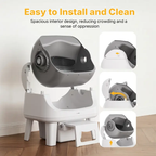 Hassle‑Free Auto Scooping | AutoScooper 12 Lite Open‑Top Cat Litter Box, 7 Safety Sensors Anti‑Pinch for Senior Cats