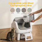 Hassle‑Free Auto Scooping | AutoScooper 12 Lite Open‑Top Cat Litter Box, 7 Safety Sensors Anti‑Pinch for Senior Cats