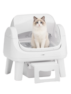 Hassle‑Free Auto Scooping | AutoScooper 12 Lite Open‑Top Cat Litter Box, 7 Safety Sensors Anti‑Pinch for Senior Cats