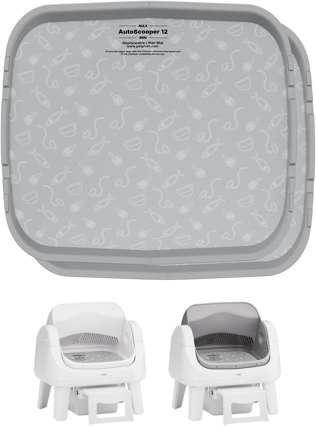 Waterproof Scratch‑Resistant Non‑Stick Litter Pad, 15.39 x 13.74 Inches, 2‑Pack
