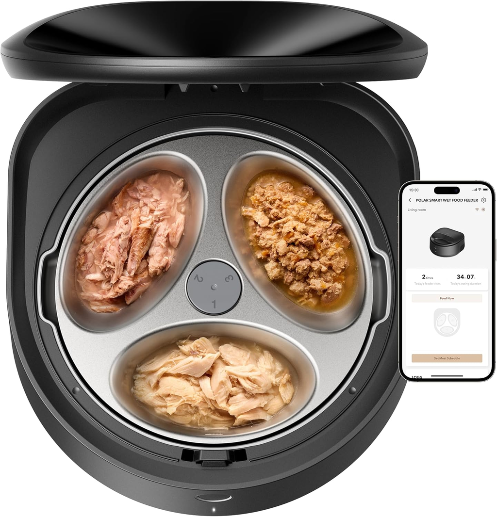 Busy Pet Owners Save Time! Smart Cooling Cat Feeder, 3-Day Fresh Food Storage, Anti-Pinch Design Easy Daily Use