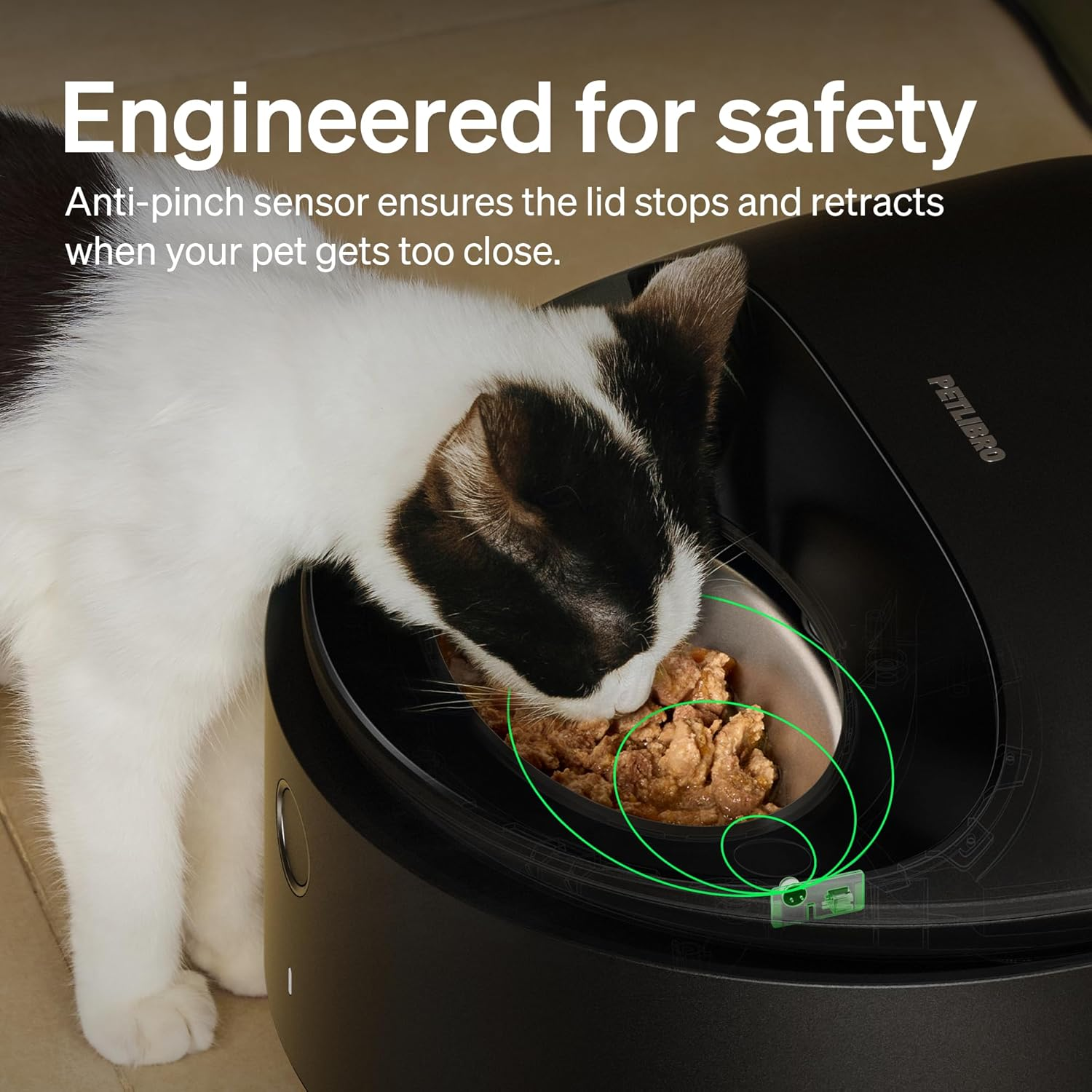 Busy Pet Owners Save Time! Smart Cooling Cat Feeder, 3-Day Fresh Food Storage, Anti-Pinch Design Easy Daily Use