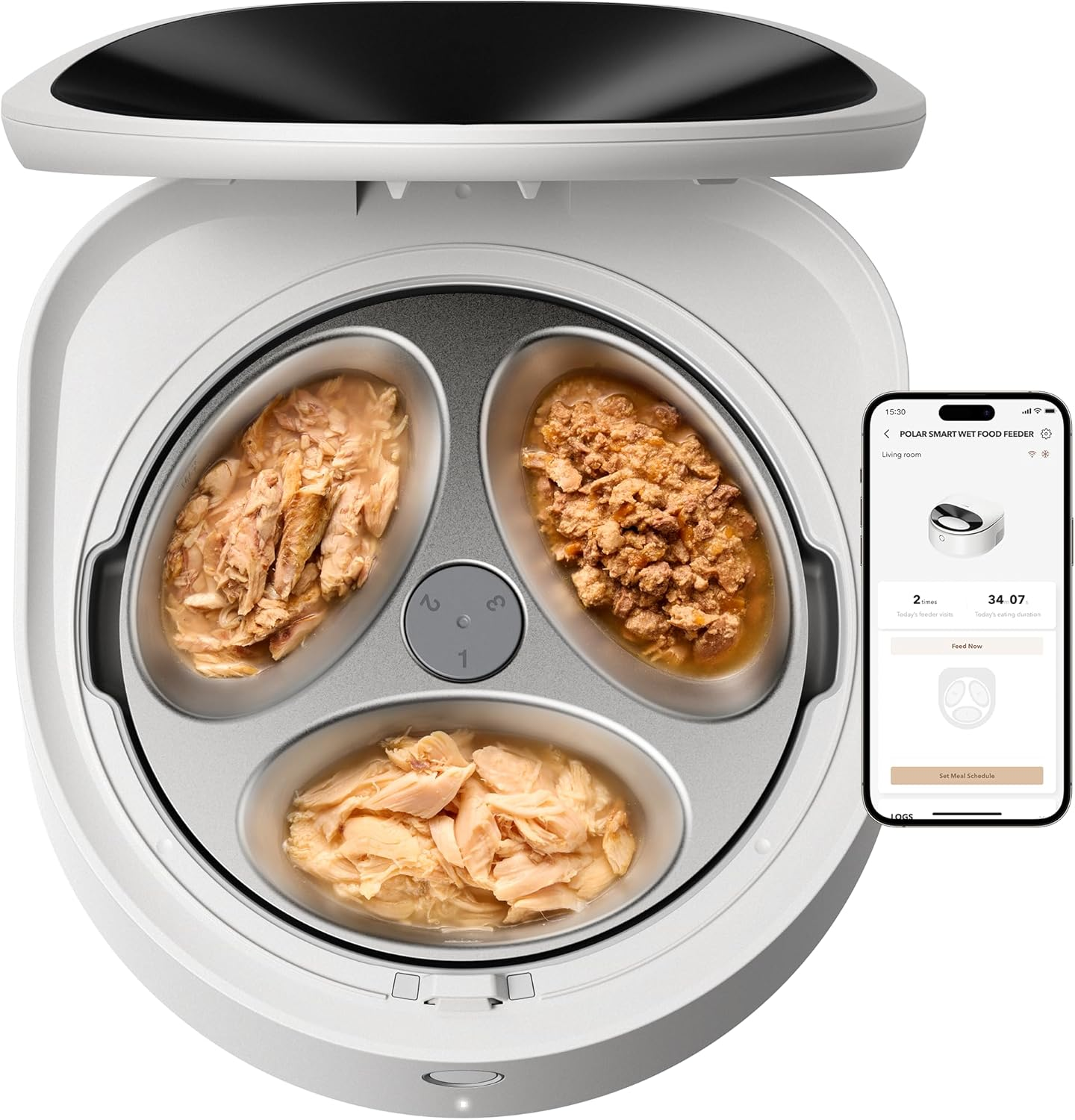 Busy Pet Owners Save Time! Smart Cooling Cat Feeder, 3-Day Fresh Food Storage, Anti-Pinch Design Easy Daily Use