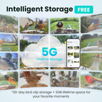 Smart Bird Feeder 2K HD AI Camera Solar Powered Wireless Bird Watching