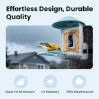Smart Bird Feeder 2K HD AI Camera Solar Powered Wireless Bird Watching