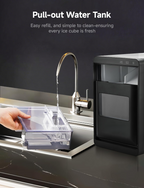 40Lbs/24H Countertop Pebble Ice Maker, Self-Cleaning Sonic Nugget Pellet Ice Machine with Scoop and Basket for Household Use