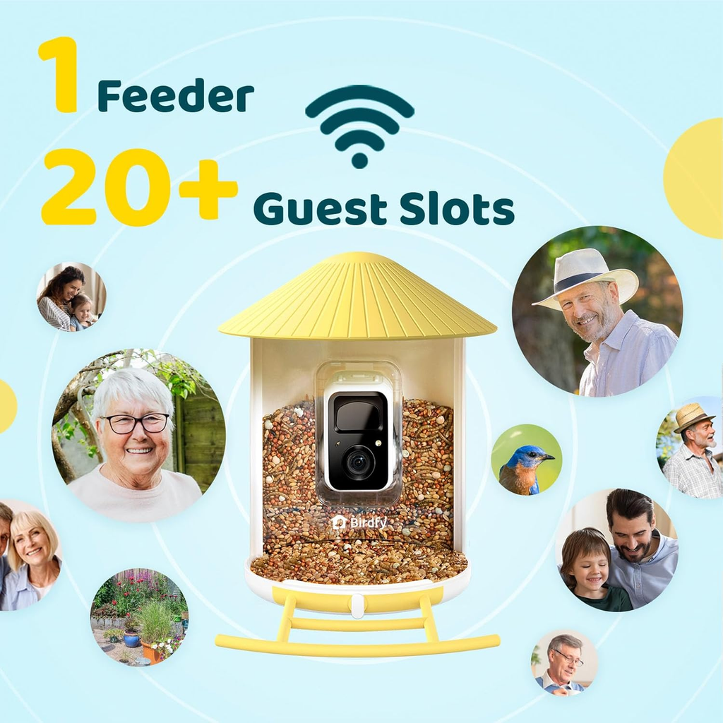 Smart Bird Feeder 2K HD AI Camera Solar Powered Wireless Bird Watching